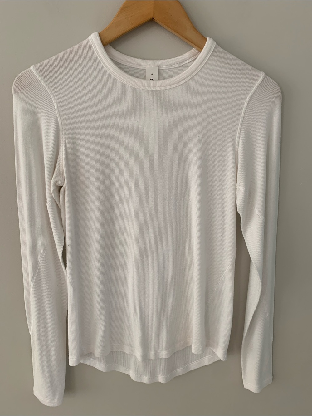 Lululemon Hold Tight Modal Long Sleeve Shirt White Size 6 Layer Athleisure Gym